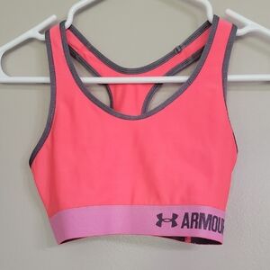 Under Armour Neon Pink Gray Purple Sports Bra Size XS